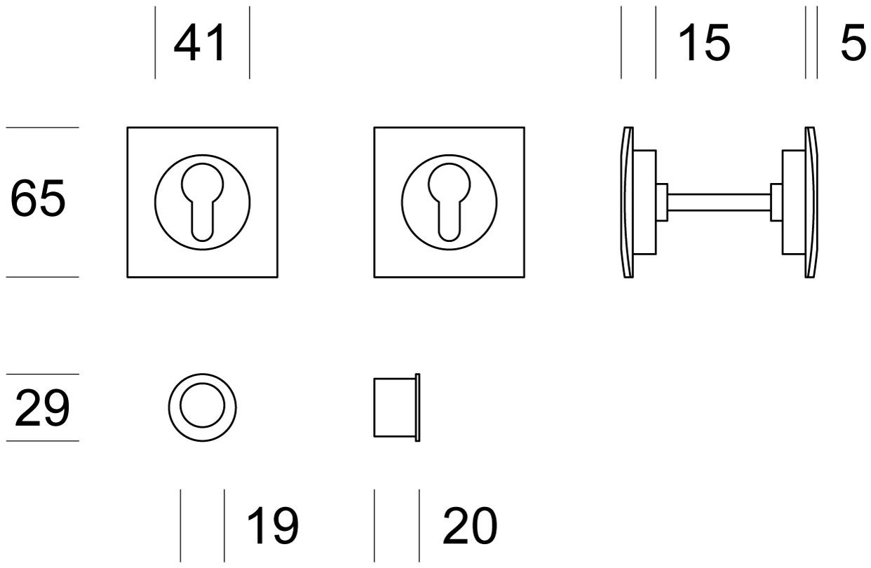 Ento Утопленная латунная ручка Patch 5301sy - Вид №1