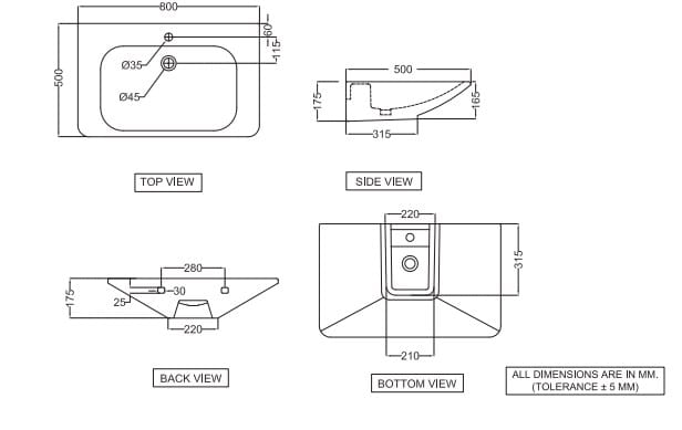 Керамическая раковина JAQUAR Laguna ARCH-00049089 - Вид №7