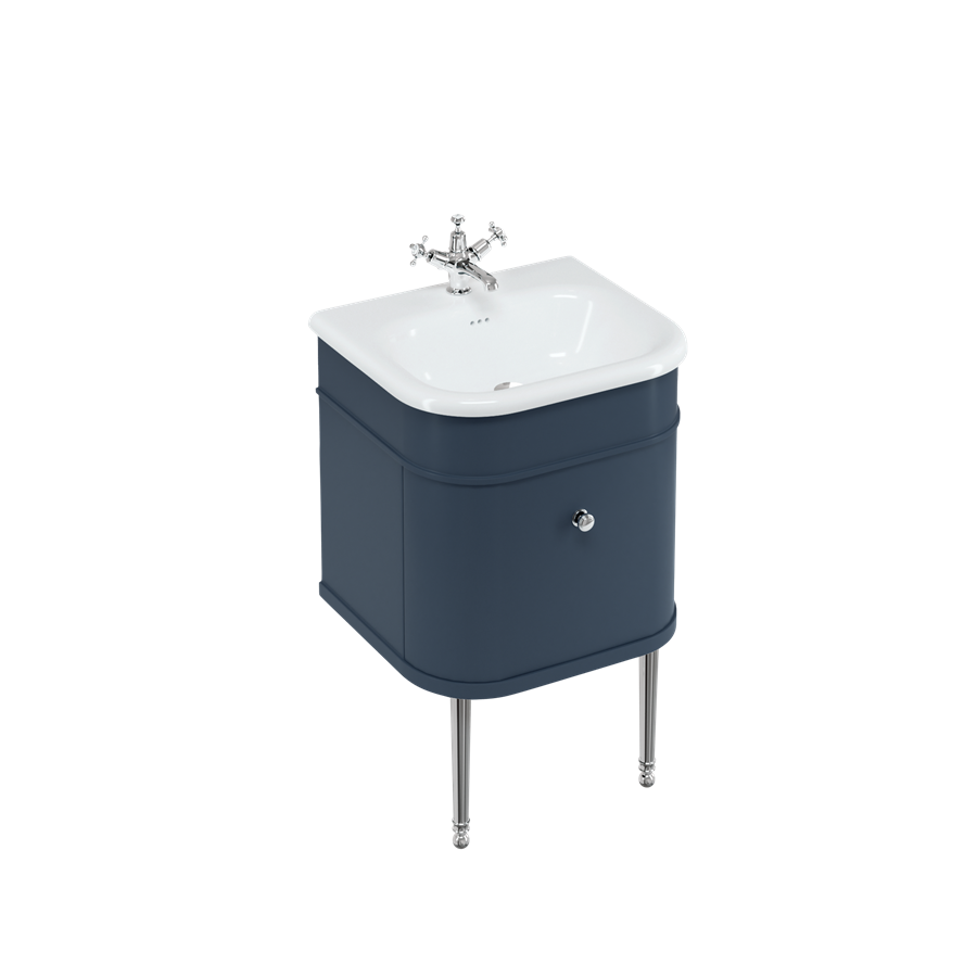 Burlington Chalfont Chalfont 550mm одинарный ящик - синий с синими ногами CH55B-CHLEGB  - Вид №1