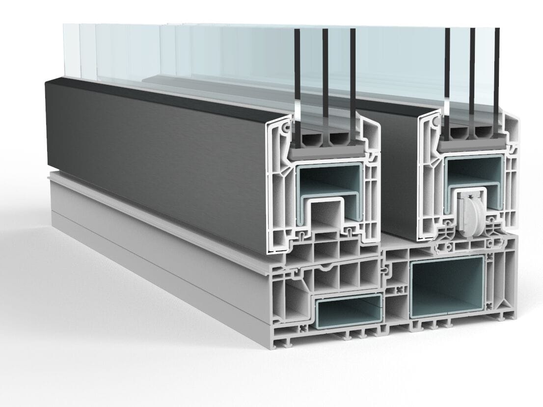 Копланарное раздвижное окно из ПВХ с тройным остеклением Veka VEKAMOTION 82 ARCH-00024433 - Вид №2