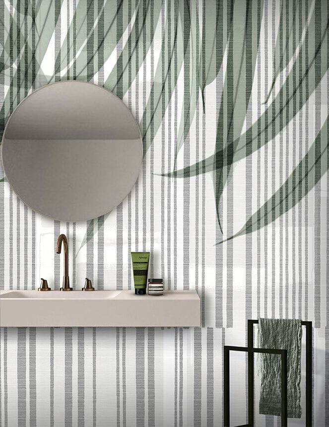Полосатые обои с цветочными узорами N.O.W. Edizioni TEXTILE / STRIP EUCALYPTUS ARCH-00058248 - Вид №2