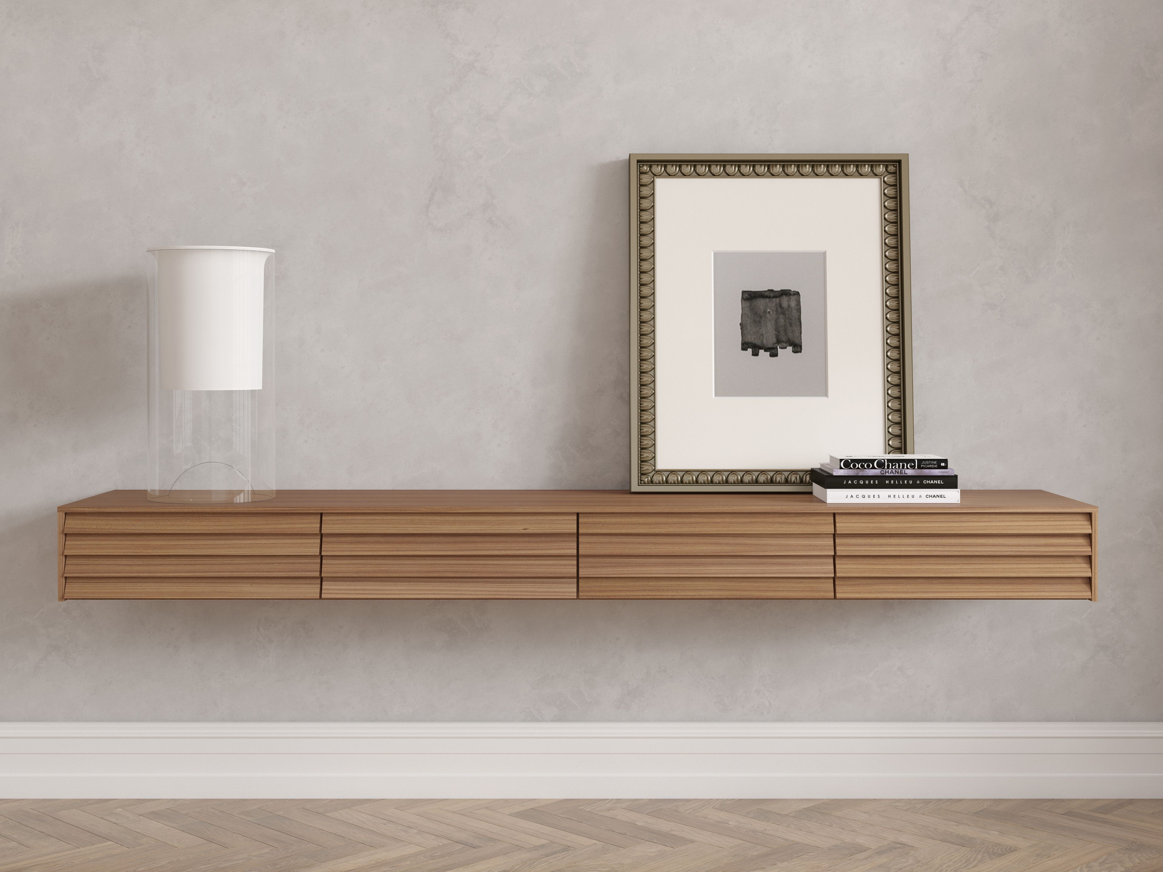 Деревянный подвесной шкаф для телевизора с ящиками Punt Sussex ARCH-00047811