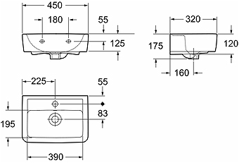 85022 Подвесная раковина настенная прямоугольная IFO  белая  - Вид №1