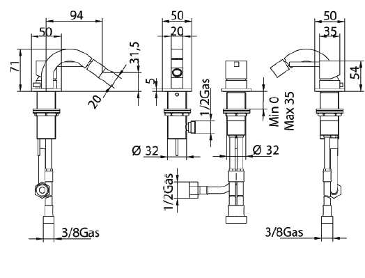 752720PN01 Смеситель Bandini Ice Cube Santreyd - Вид №1