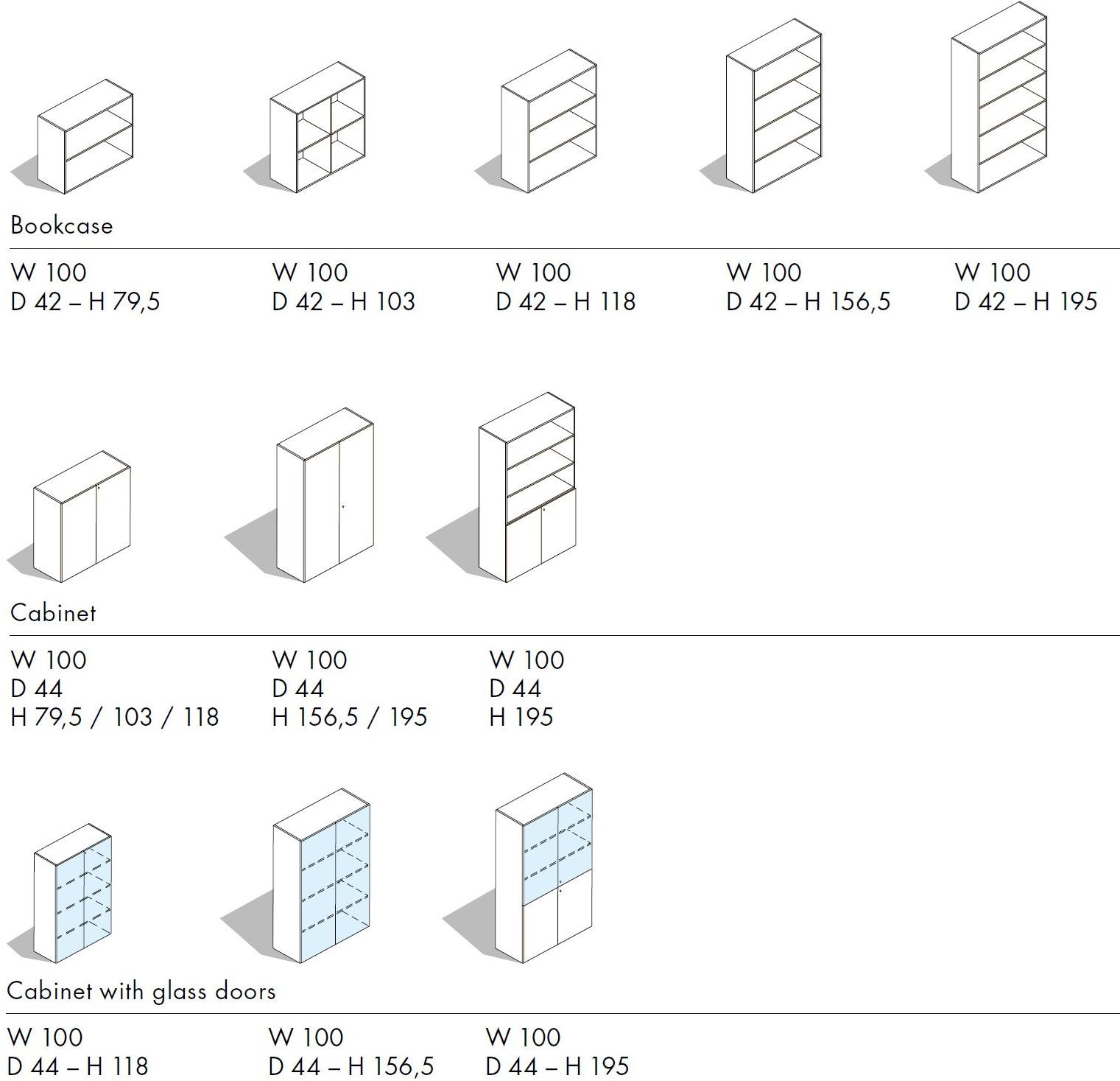 Sinetica Низкий офисный ящик для хранения в коже с распашными дверцами с замком Executive cabinets sun-id-1421736 - Вид №5