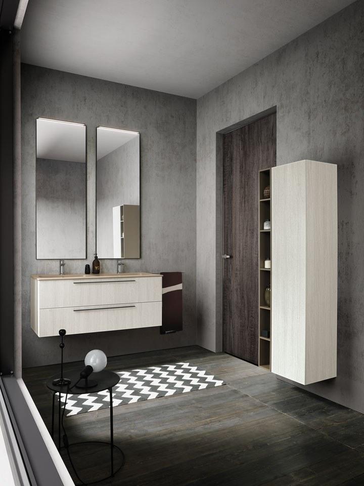 Archeda Двойная подвесная тумба под умывальник с ящиками Light sun-id-1512080 - Вид №1