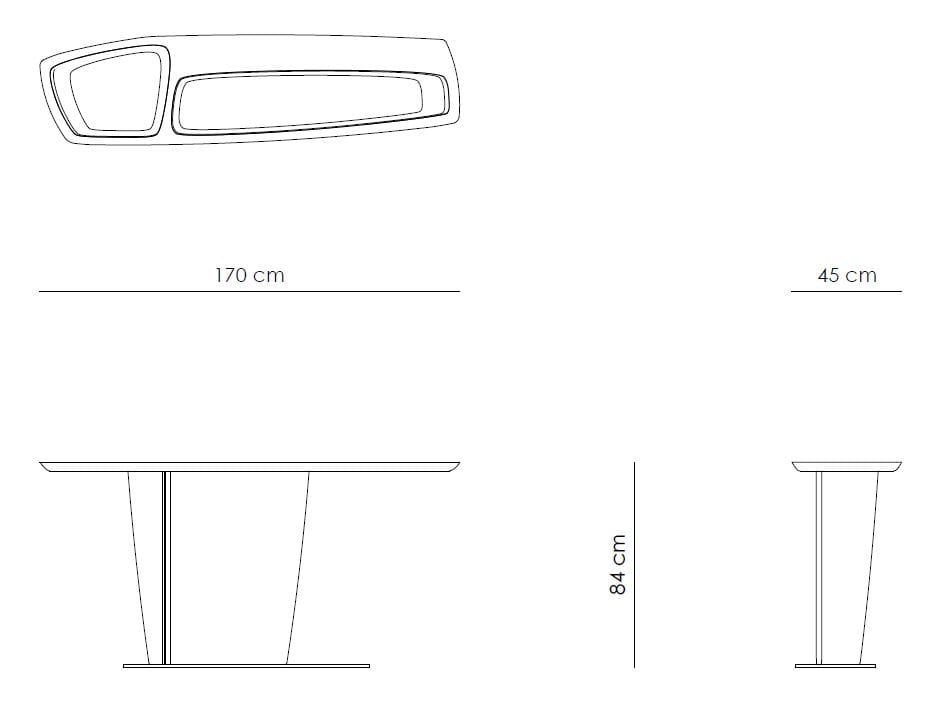 Прямоугольная консоль из дерева и стекла Enne Vision ARCH-00151493 - Вид №8