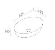 L616T0R0V0116 Раковина накладная ELITE OVAL M 555х385х140 мм без перелива Серый матовый AeT ITALIA - Вид №1
