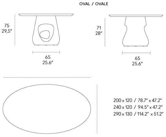 Casamania & Horm Овальный или круглый стол из мрамора и бетона Barbara sun-id-1415565 - Вид №8