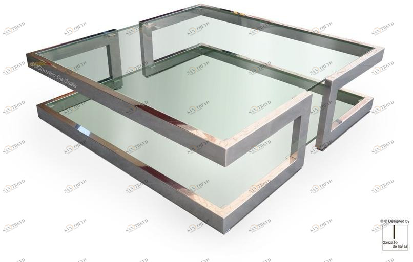 Gonzalo De Salas Квадратный стеклянный журнальный столик Lisa sun-id-1504215