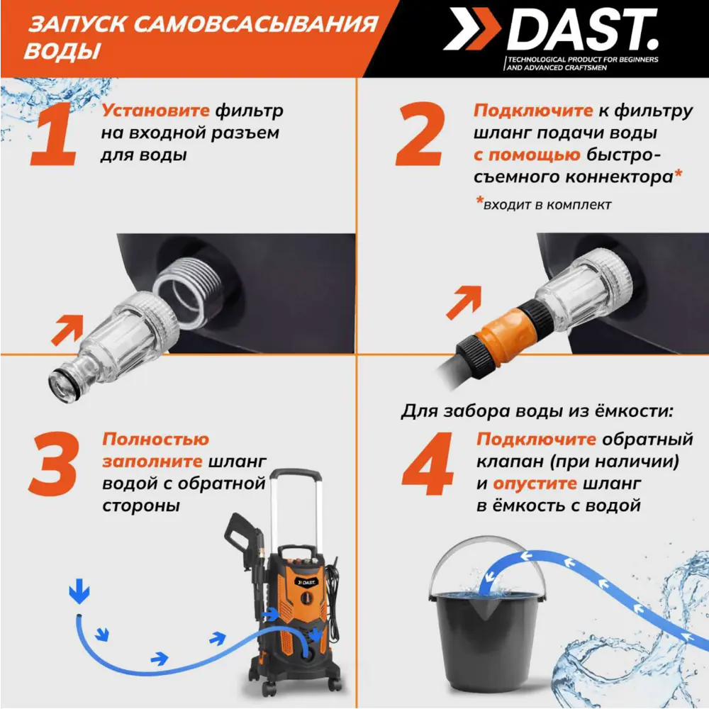 Мойка высокого давления Dast DMVD-2500S, 210 бар, 470 л/ч STLM-2051108 - Вид №7