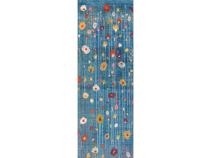 Шерстяной прямоугольный цветочный ковер