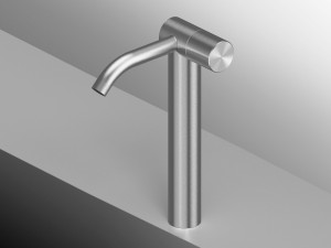 Waschtisch-Mischbatterie aus Stahl zur Standmontage mit progressiver Kartusche