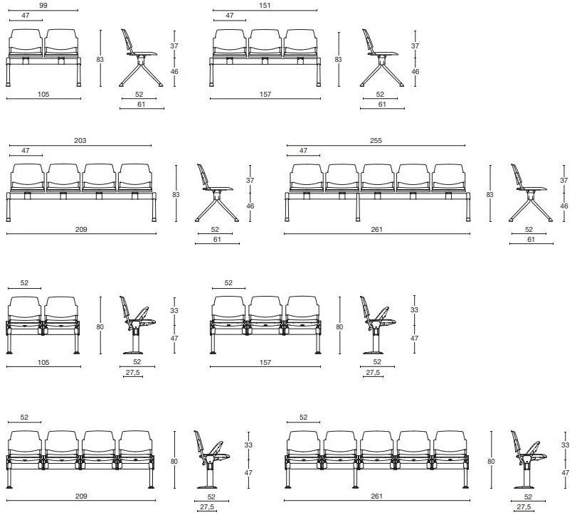 Diemme Сиденье на полипропиленовой балке с откидным сиденьем New bonn sun-id-1436189 - Вид №3