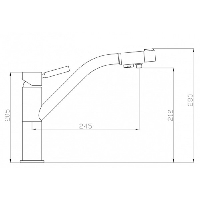 Zorg ZR 401 KF Br Смеситель для кухни Zorg 280х245  - Вид №2
