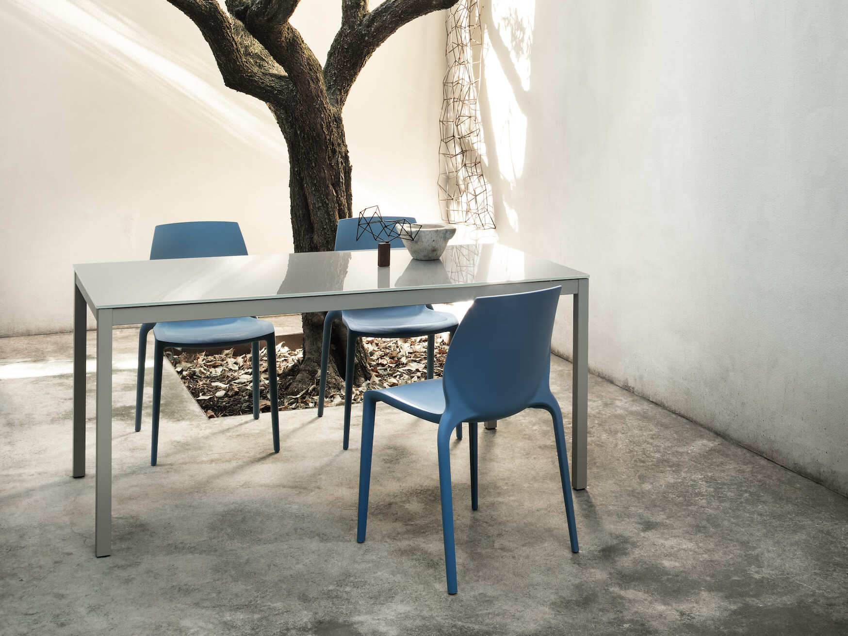 Обеденный стол из стали и хрусталя Bontempi Casa DIESIS ARCH-00117695 - Вид №2