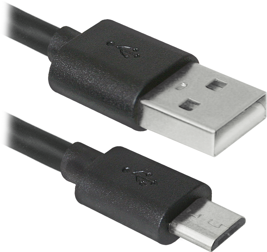 87469 usb кабель usb08-10bh usb2.0 черный, am-microbm, 3м Defender Santreyd  - Вид №1