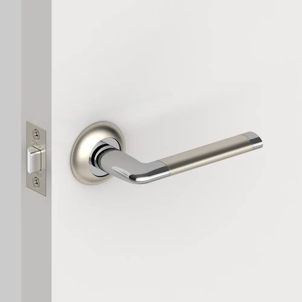 Комплект дверных ручек без запирания SET45/A REX TL/HD SN/CP-3 матовый никель/хром PUNTO STLM-2112361 - Вид №8