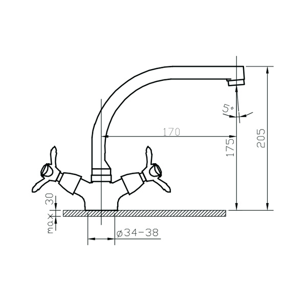 032 Omega  Смеситель для кухни  ARGO kran 032omega - Вид №1