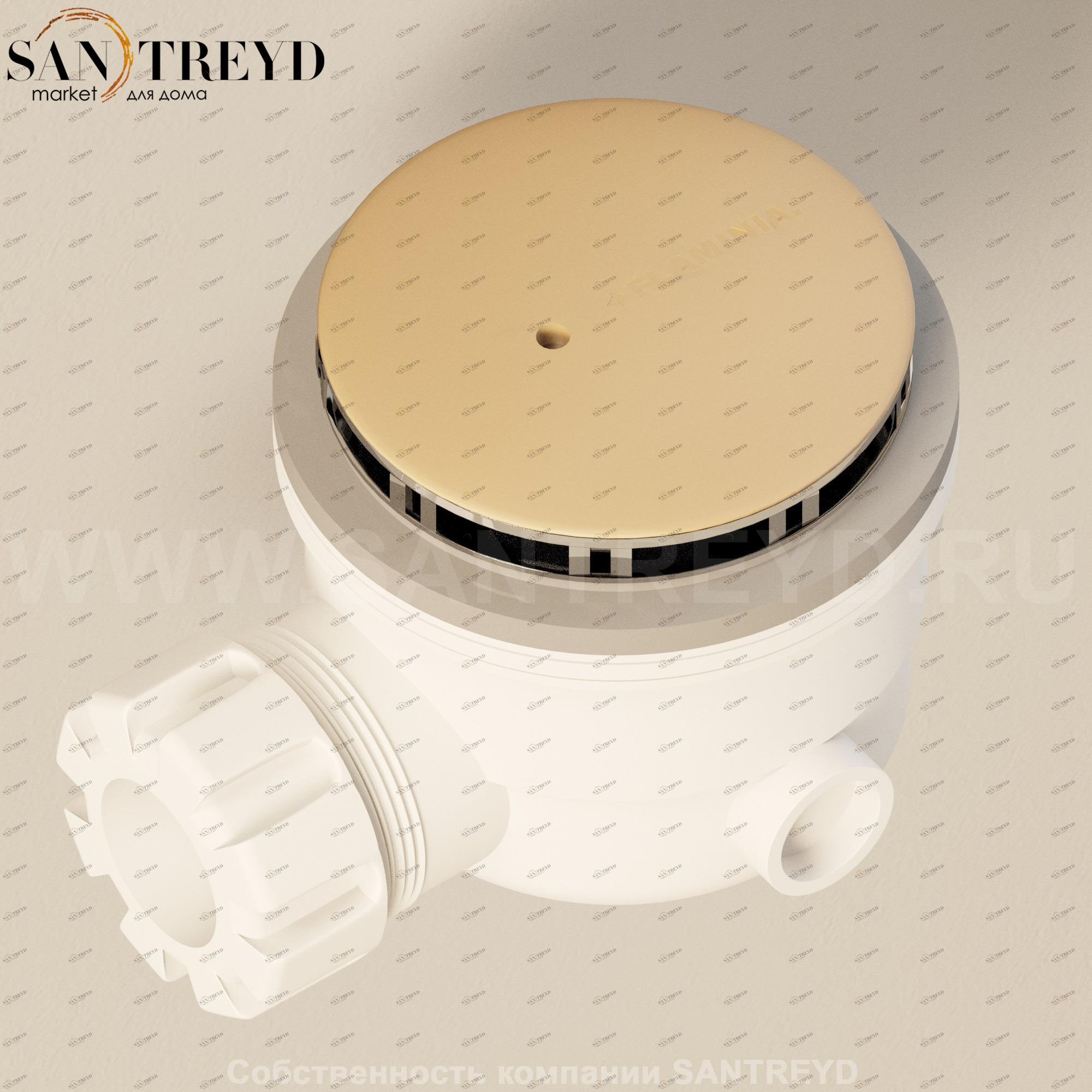 Flaminia PLFC Донный клапан с коричневой накладкой для душевого поддона PLFC.9004 Ceramica Flaminia Ricambi PLFC9004