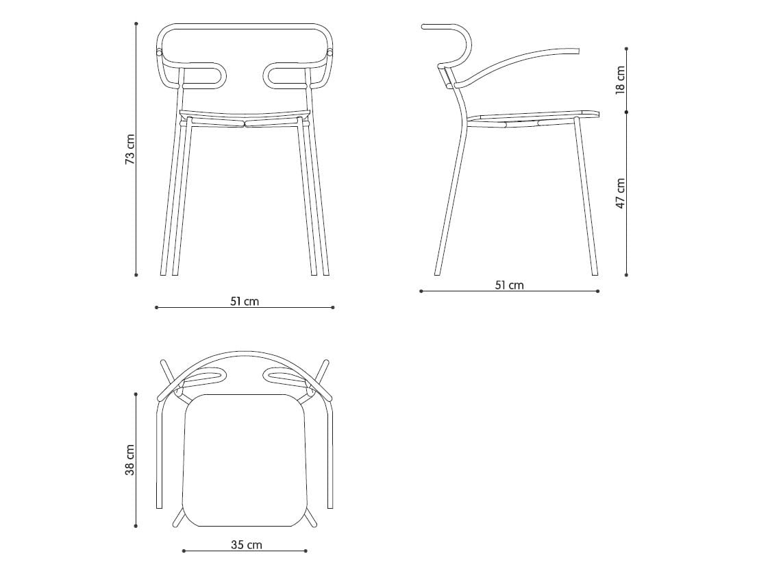 Металлический и полиуретановый стул с подлокотниками TrabA' Генуя ARCH-00122087 - Вид №12