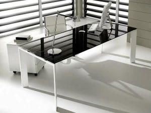 IFT Прямоугольный рабочий стол из лакированного стекла Pratiko