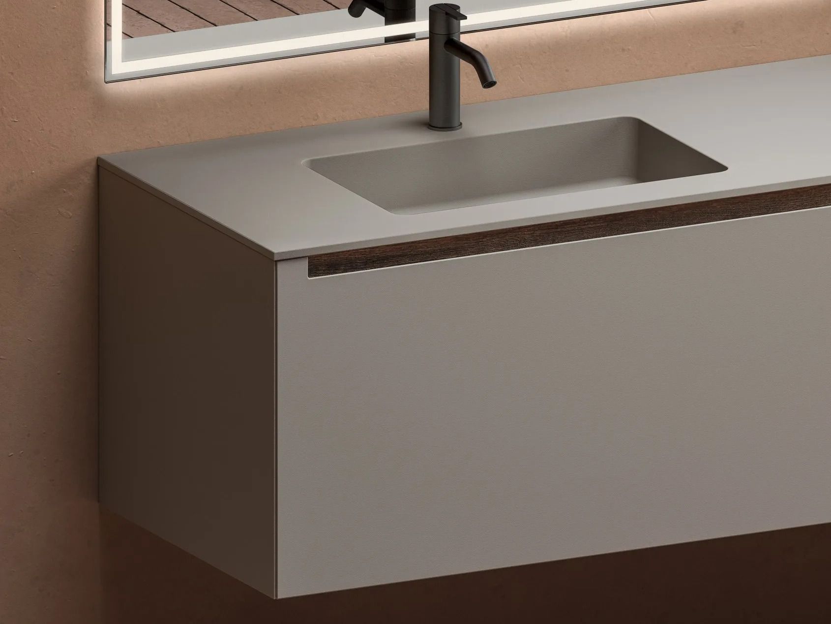 Деревянный подвесной двойной умывальник с ящиками Inbani слой ARCH-00089416 - Вид №2