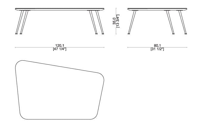 Алюминиевый Садовый журнальный столик с Витритовым верхом Sicis Filicudi ARCH-00072295 - Вид №2