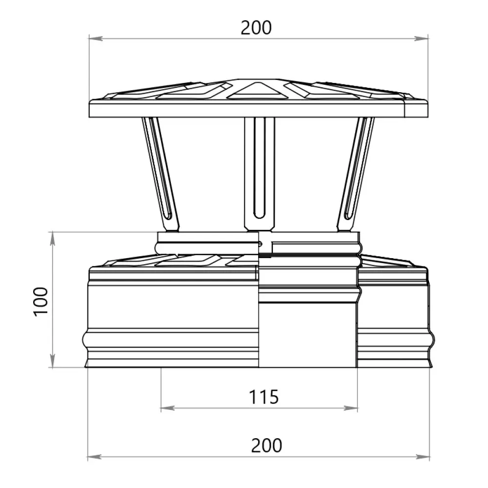 Оголовок Металлик и Ко (430/0.5 мм) D115x200 мм STLM-2007742 - Вид №2