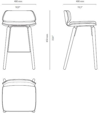 PRADDY Барный стул из ткани Broadway Tr046 - Вид №3