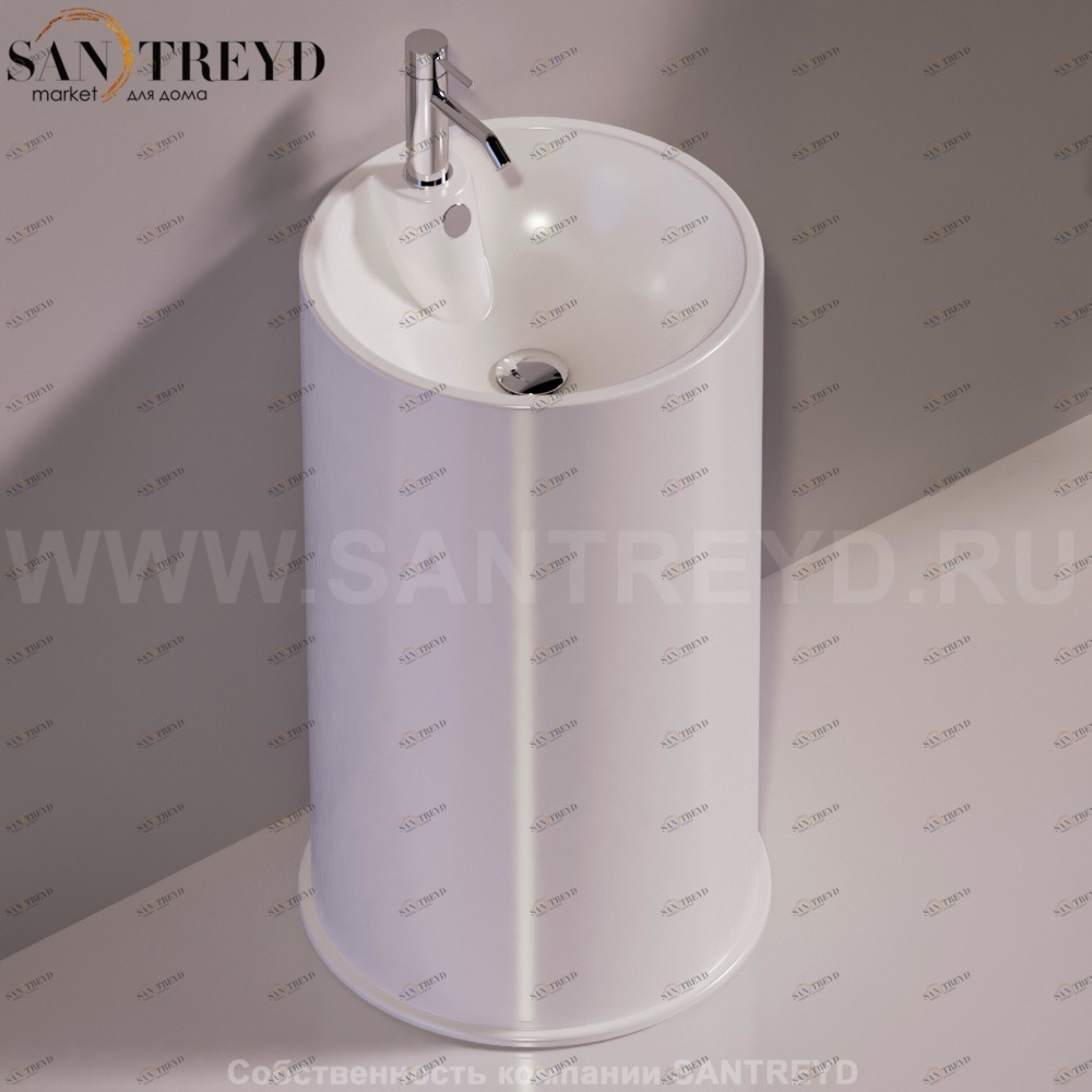 GTEBIANCO Напольная раковина стоящая круглая Simas LFT Spazio