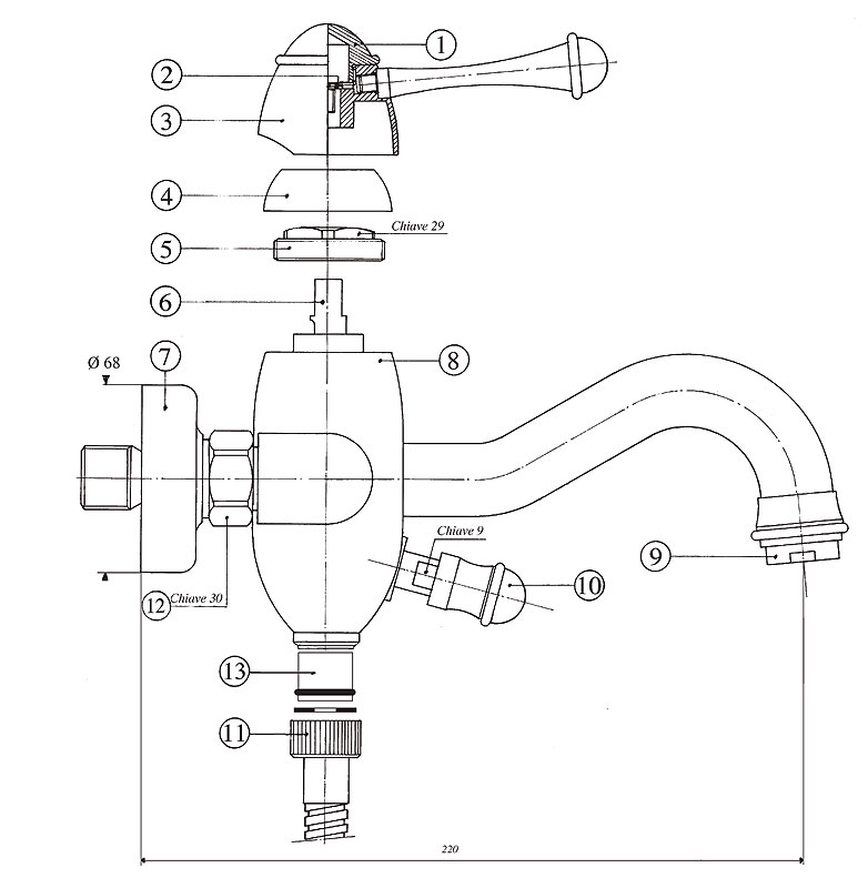 855120KKSF Смеситель Bandini Antico Santreyd - Вид №2