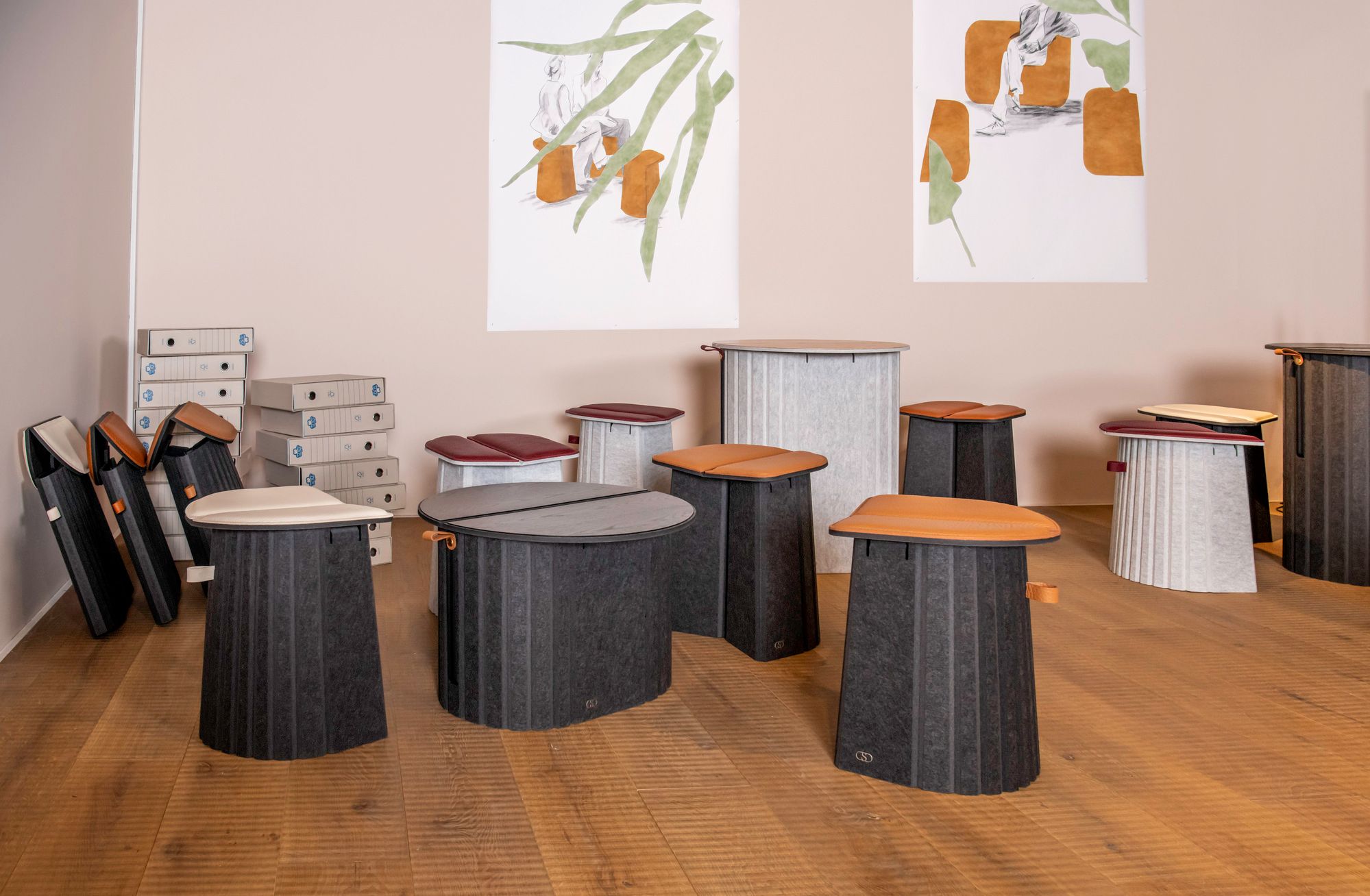 Круглый складной журнальный столик из войлока de Sede DS-5010 ARCH-00079487 - Вид №3