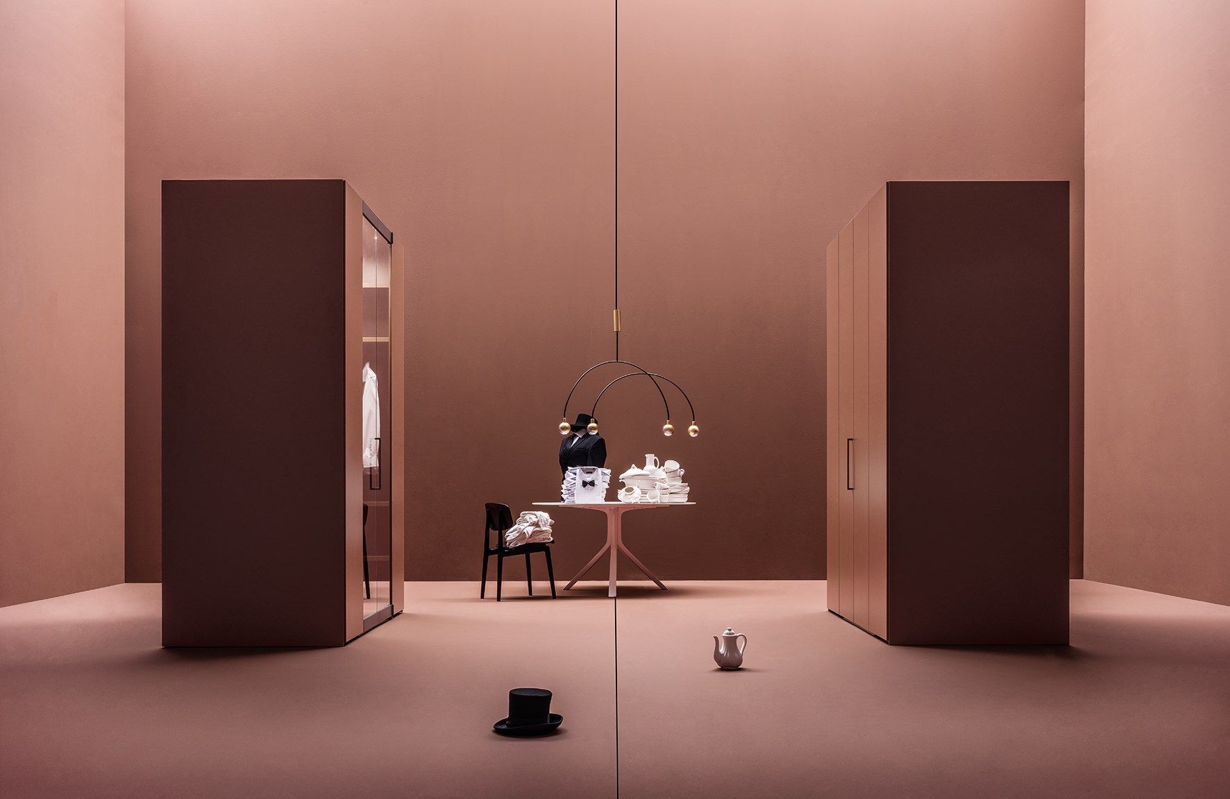 Шкаф из дерева и стекла Caccaro гардеробная ARCH-00043967 - Вид №4