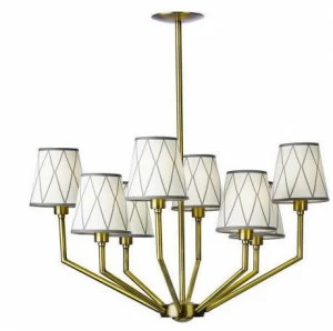 Possoni Illuminazione Люстра из атласной латуни с абажурами Epoque 555/8