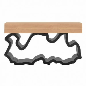 Консоль черная с деревянными ящиками "Эклер 2.0" ODINGENIY  178451 Бежевый;черный