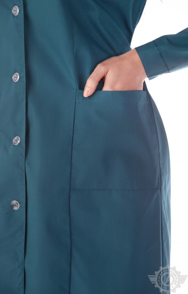 63268 Халат "Золушка" бирюза  Одежда для обслуживающего персонала  размер 54/170-176 Спецодежда  - Вид №4