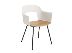 Подлокотник из полипропилена с деревянным сиденьем