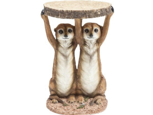 Круглый журнальный столик из синтетического материала