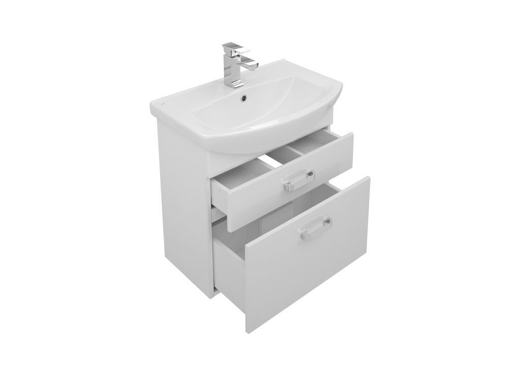 Мебель для ванной Aquanet Ирис 65 белый (2 ящика) 00198815 - Вид №3