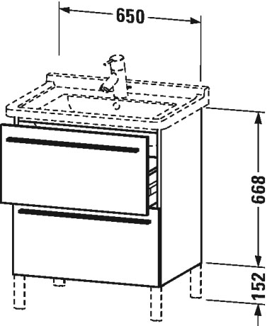XL653505353 X-Large Тумбочка напольная Каштан темный, декор Duravit - Вид №1