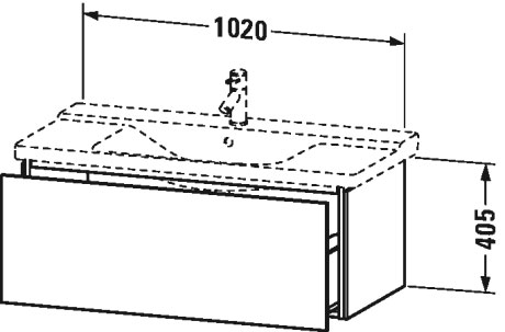 LC615005151 Тумбочка подвесная L-Cube #LC6150 1020 x 481 мм Сосна коричневая, декор Duravit - Вид №1