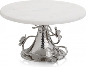 10605578 Michael Aram Блюдо на ножке для торта Michael Aram Белая орхидея 28см, мрамор Мрамор