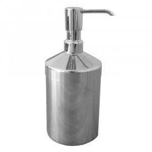 102124187  Металлический цилиндрический дозатор жидкого мыла на стойке