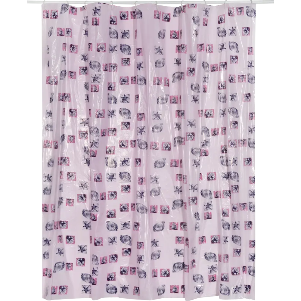 Штора для ванной комнаты «Розовые ракушки» 180х180 см цвет розовый V-LINE Полиэтилен с рисунком STLM-2125211 - Вид №1