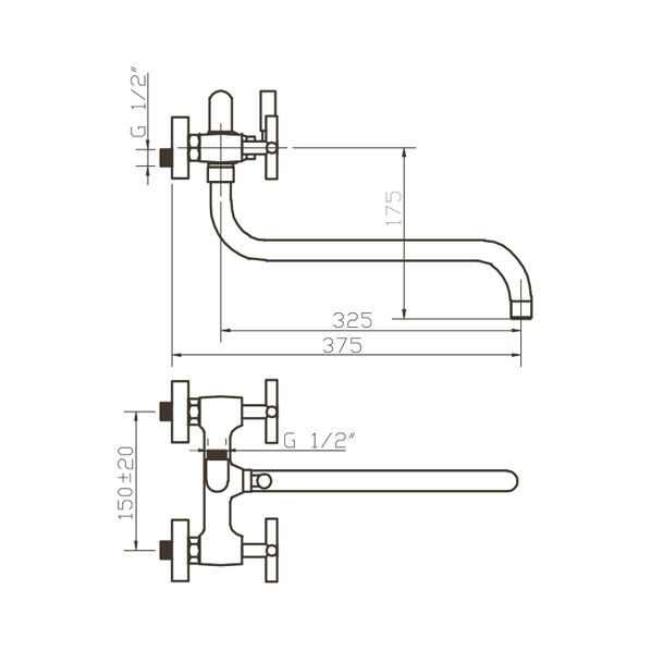 202-N YORK  Смеситель универсальный  ARGO kran 202nyork - Вид №1