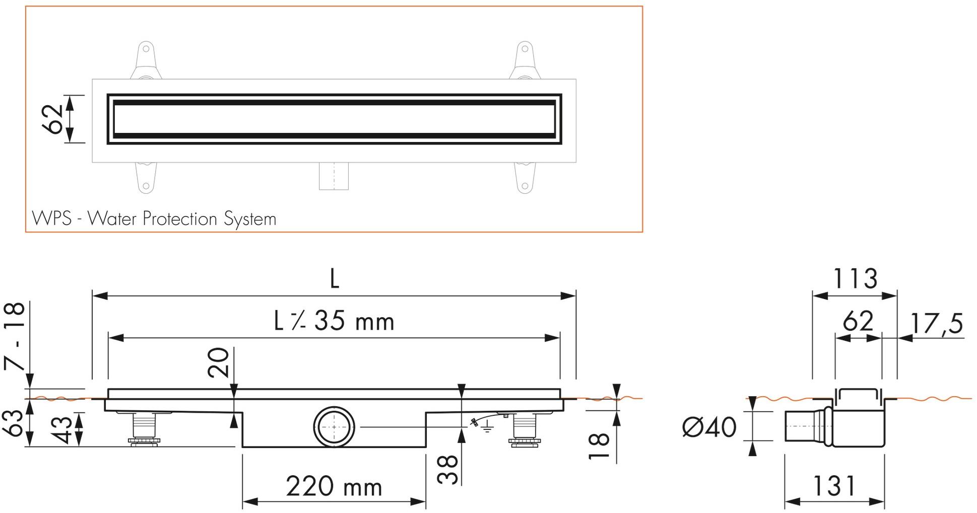 ESS Easy Drain Слив для душа Modulo taf sun-id-1405797 - Вид №1