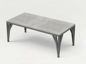 CO33 Прямоугольный бетонный стол со стальным основанием Tabula Blte1
