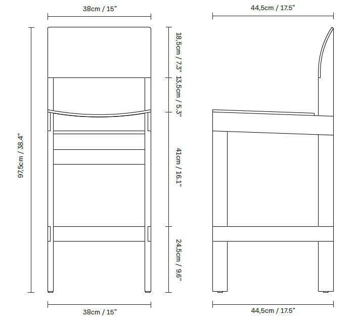 Высокий дубовый стул с подставкой для ног Form & Refine Sonder ARCH-00039829 - Вид №5