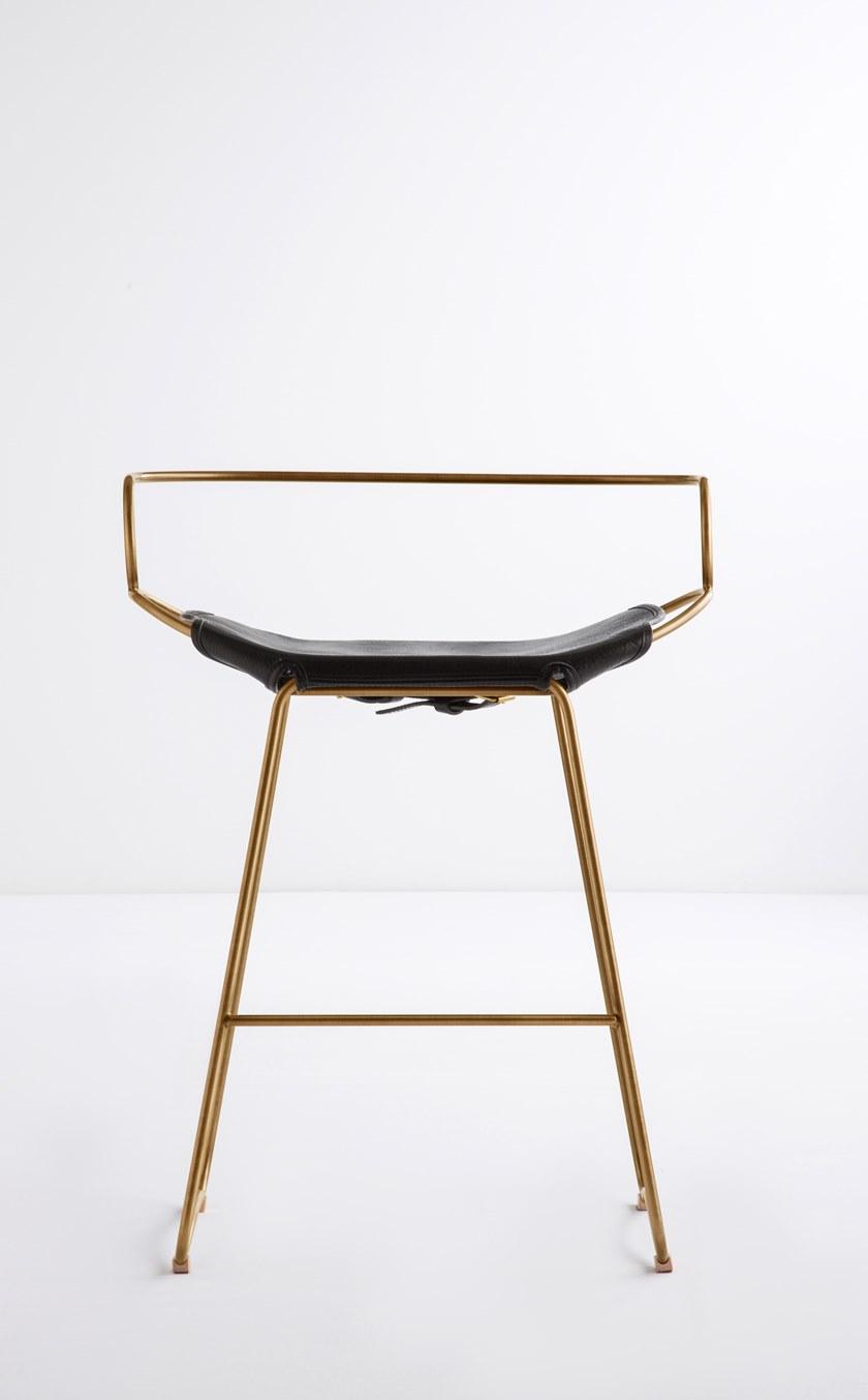 Jover+Valls Барный стул из кожи с высокими санками Hug sun-id-1480959 - Вид №1